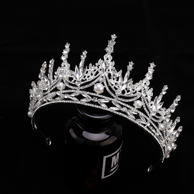 Bridal crown, dress headdress accessories, simple zircon rhinestone crown headdress