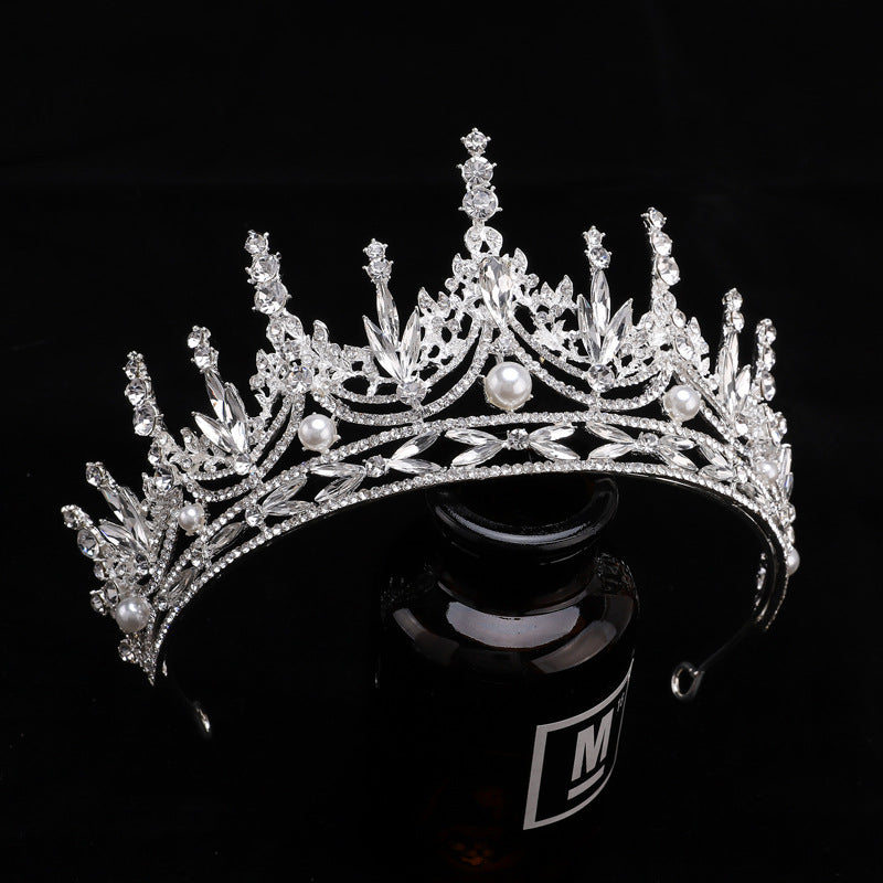 Bridal crown, dress headdress accessories, simple zircon rhinestone crown headdress