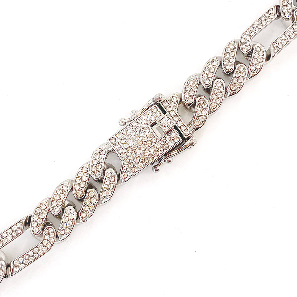 Stumbling Rhinestones Cuban Chain and Bracelet