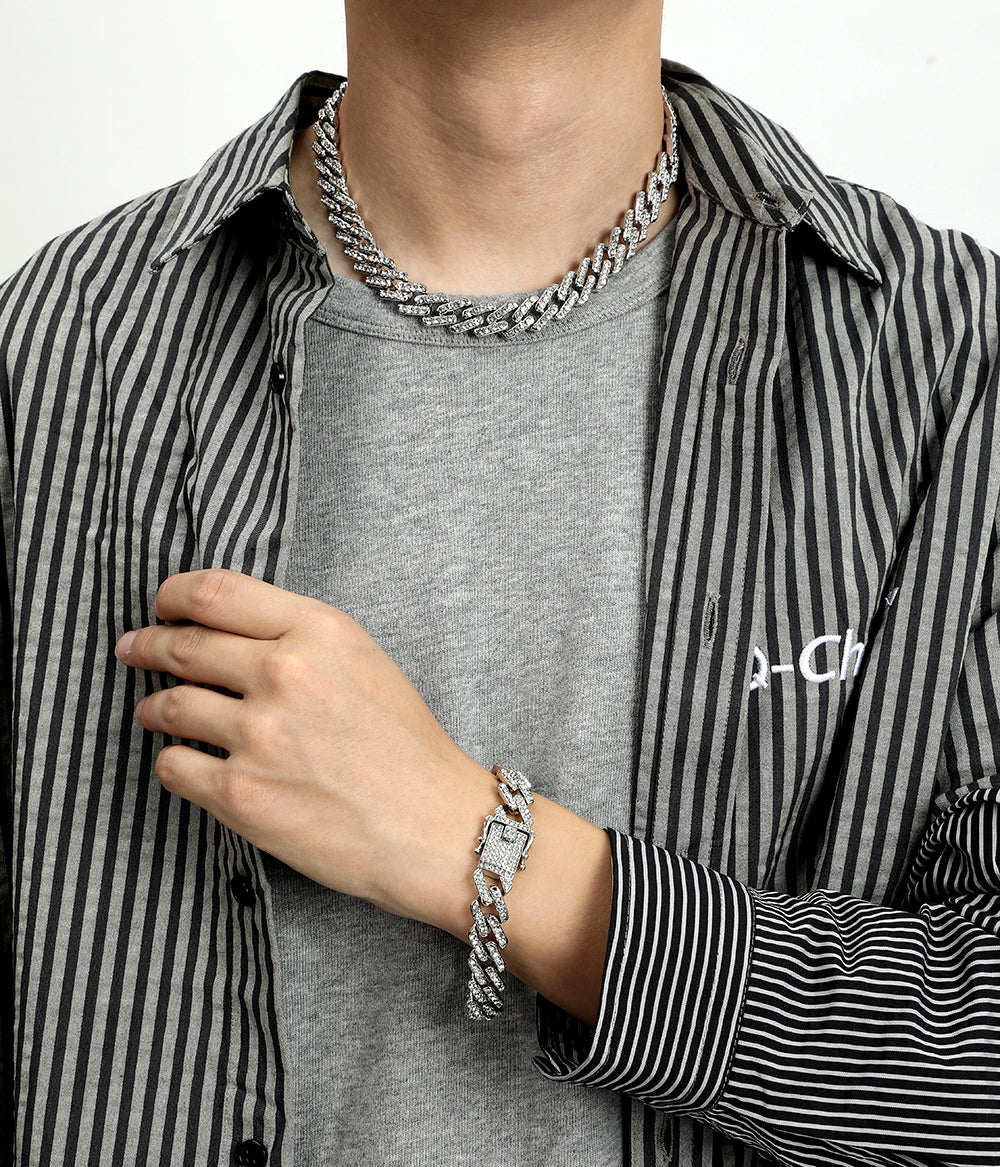 Miami Sterling Cuban Chain and Bracelet