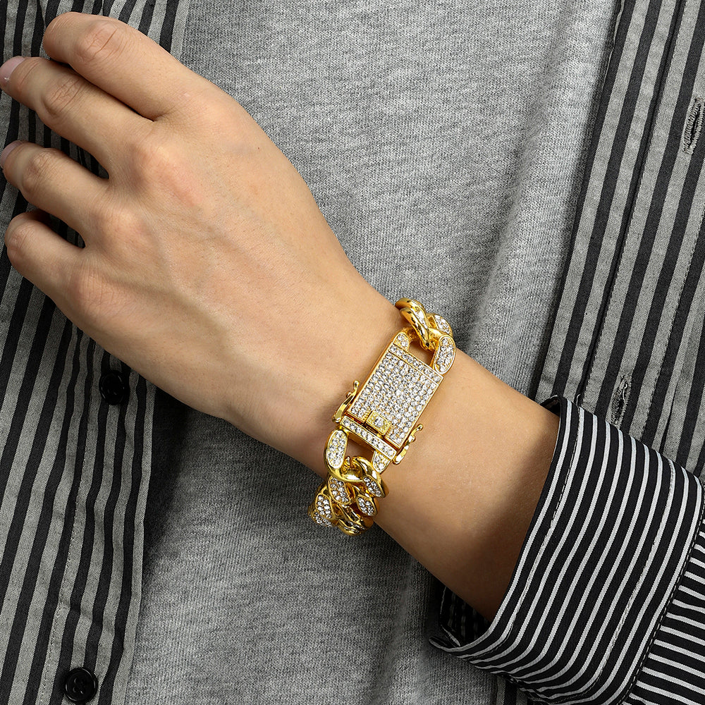 Cuff Cuban Chain and Bracelet