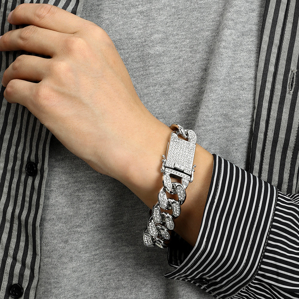 Cuff Cuban Chain and Bracelet