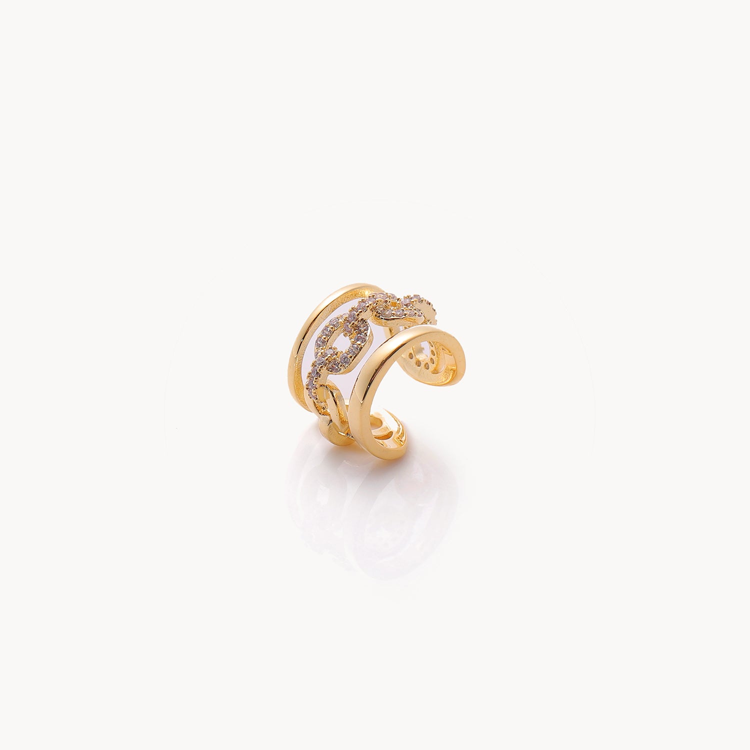 Simple inlaid zircon non porous ear bone clip