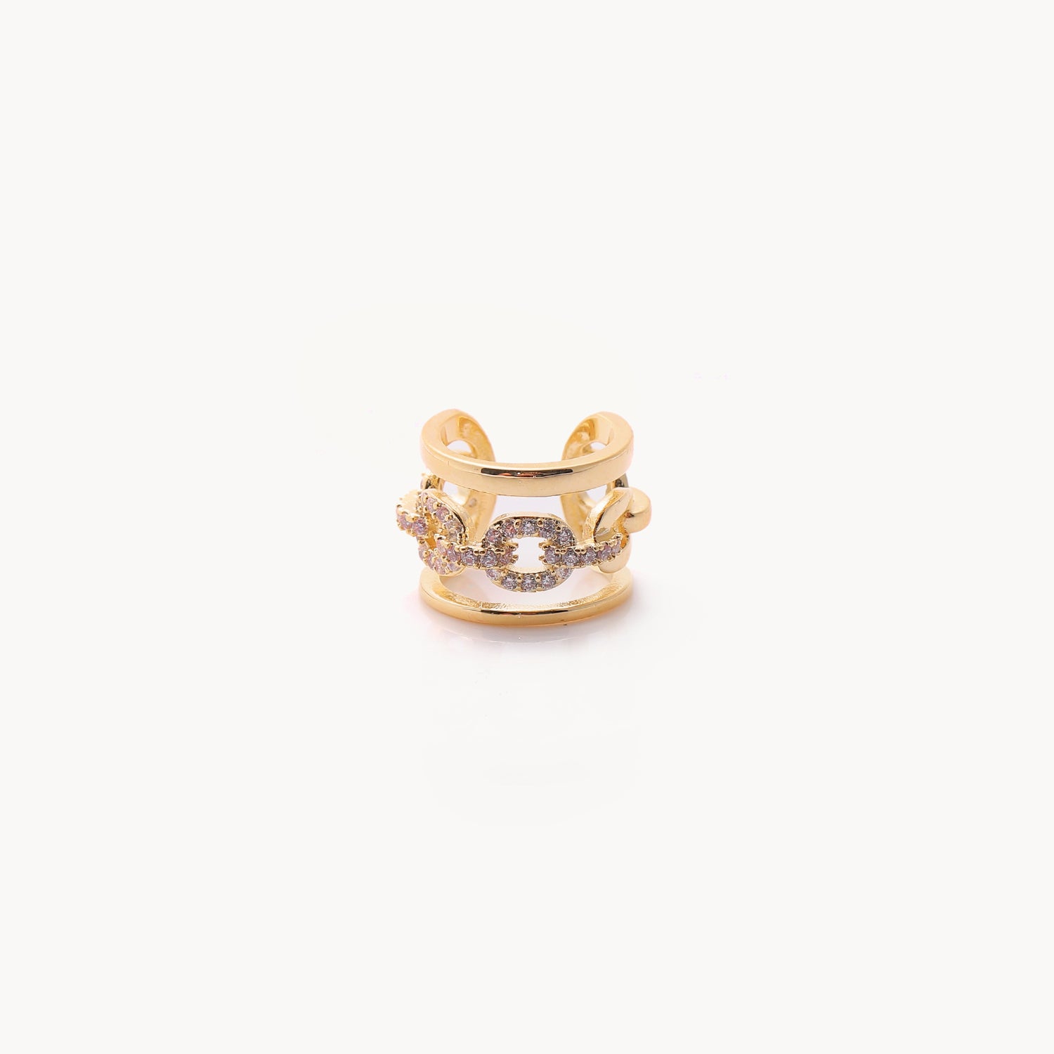 Simple inlaid zircon non porous ear bone clip