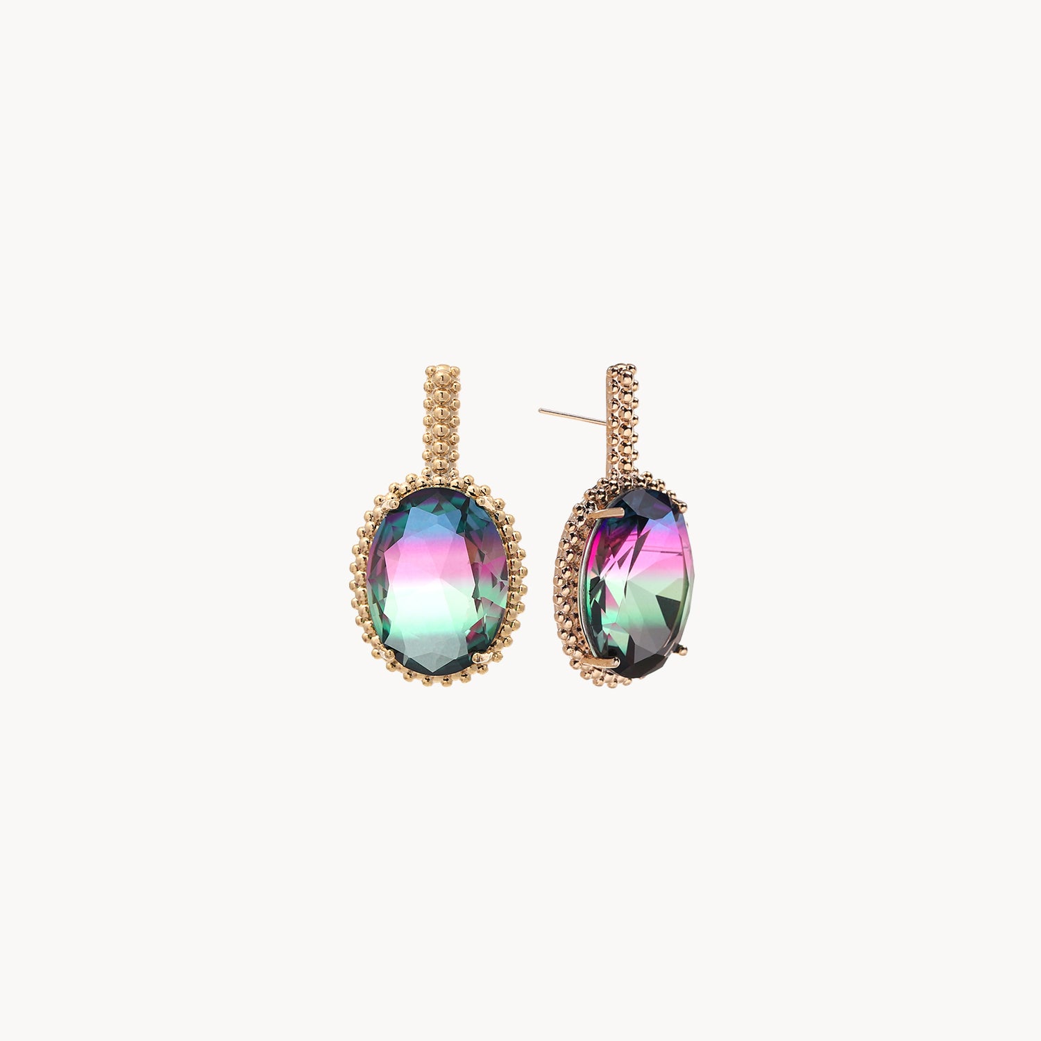 Retro palace style inlaid Zircon Earrings