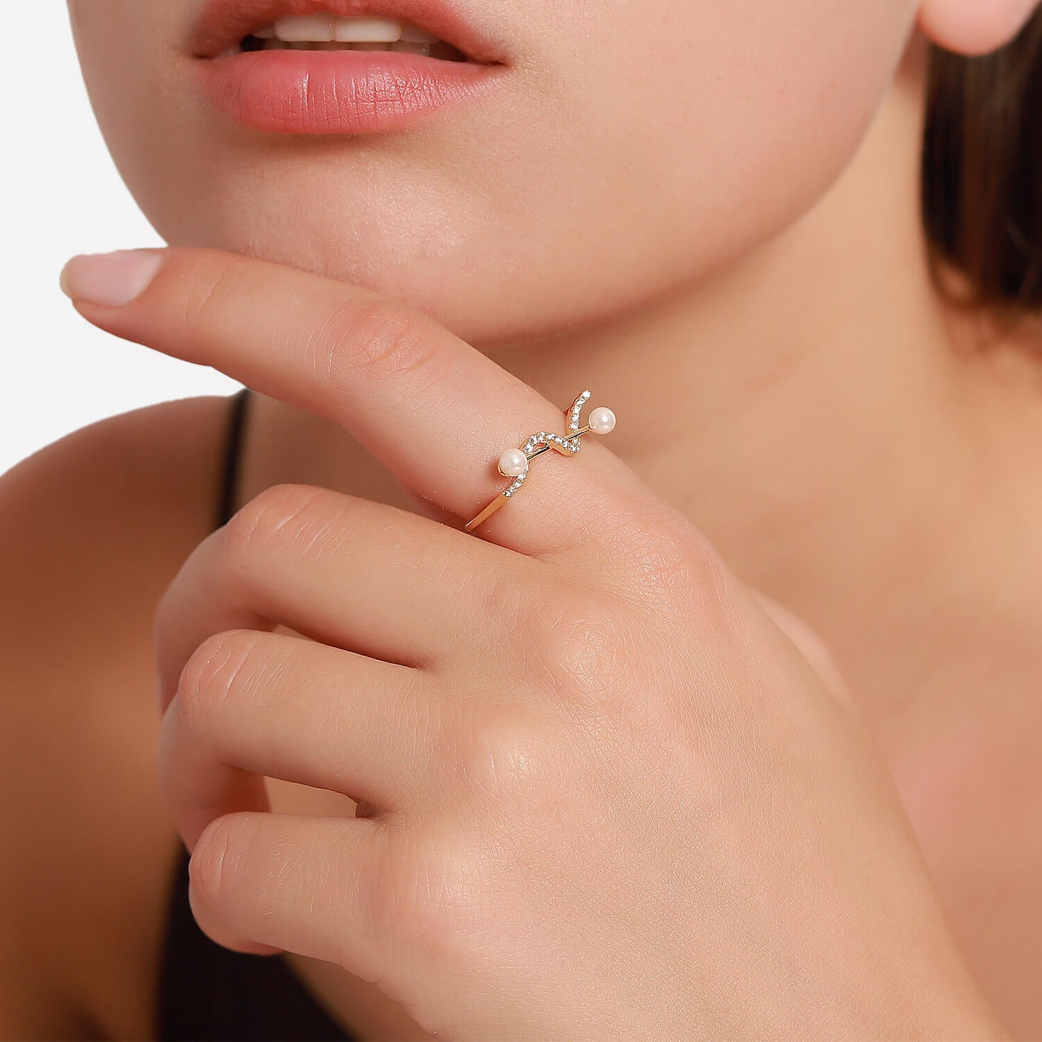 Light luxury fashion pearl ring