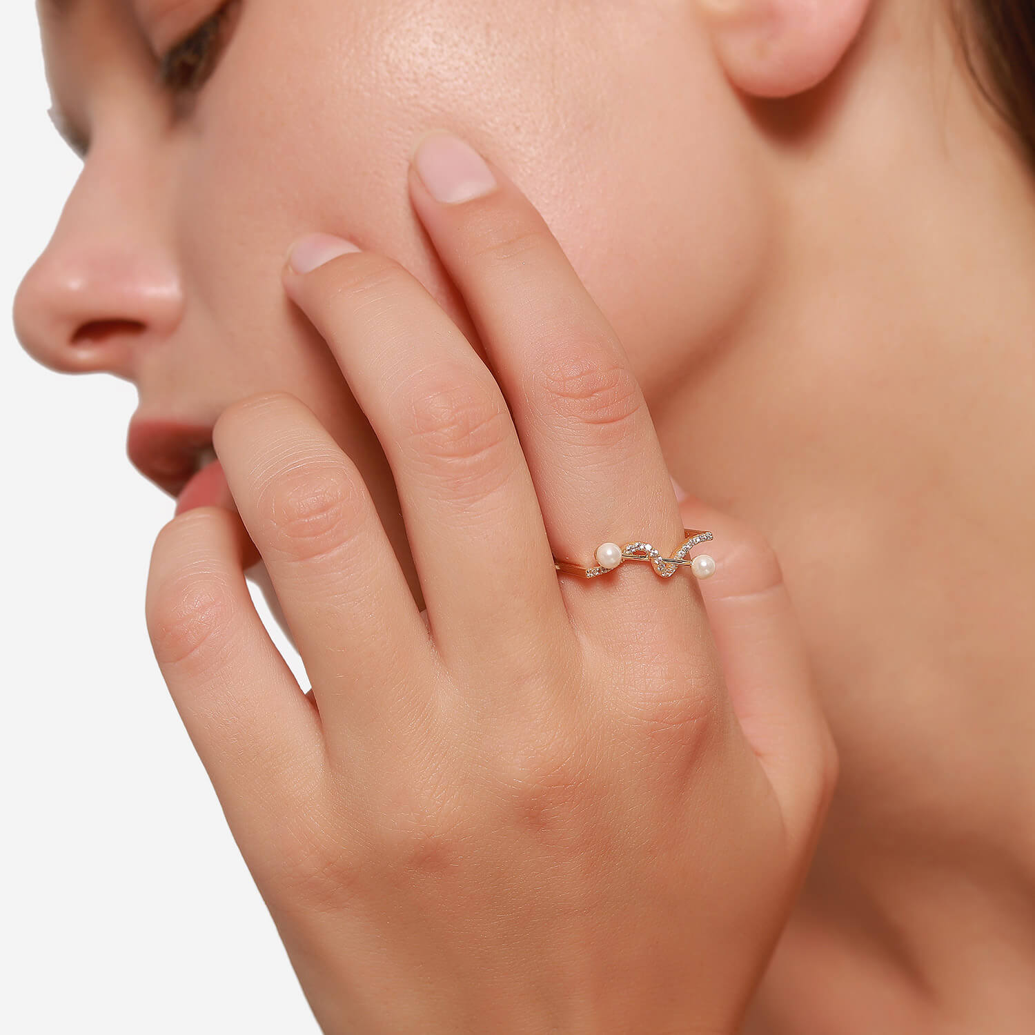 Light luxury fashion pearl ring