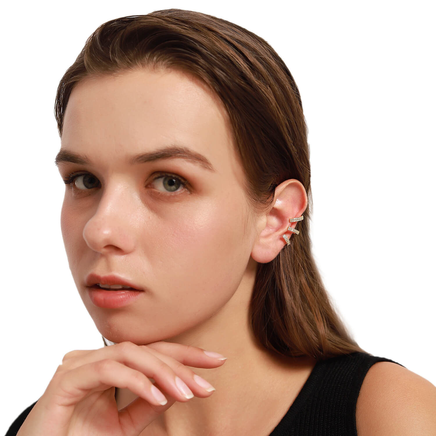 Fashion simple inlaid zircon Earbone clip