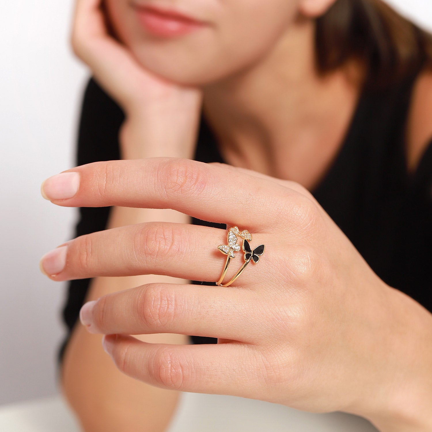 Exquisite Opening Adjustable Butterfly Ring