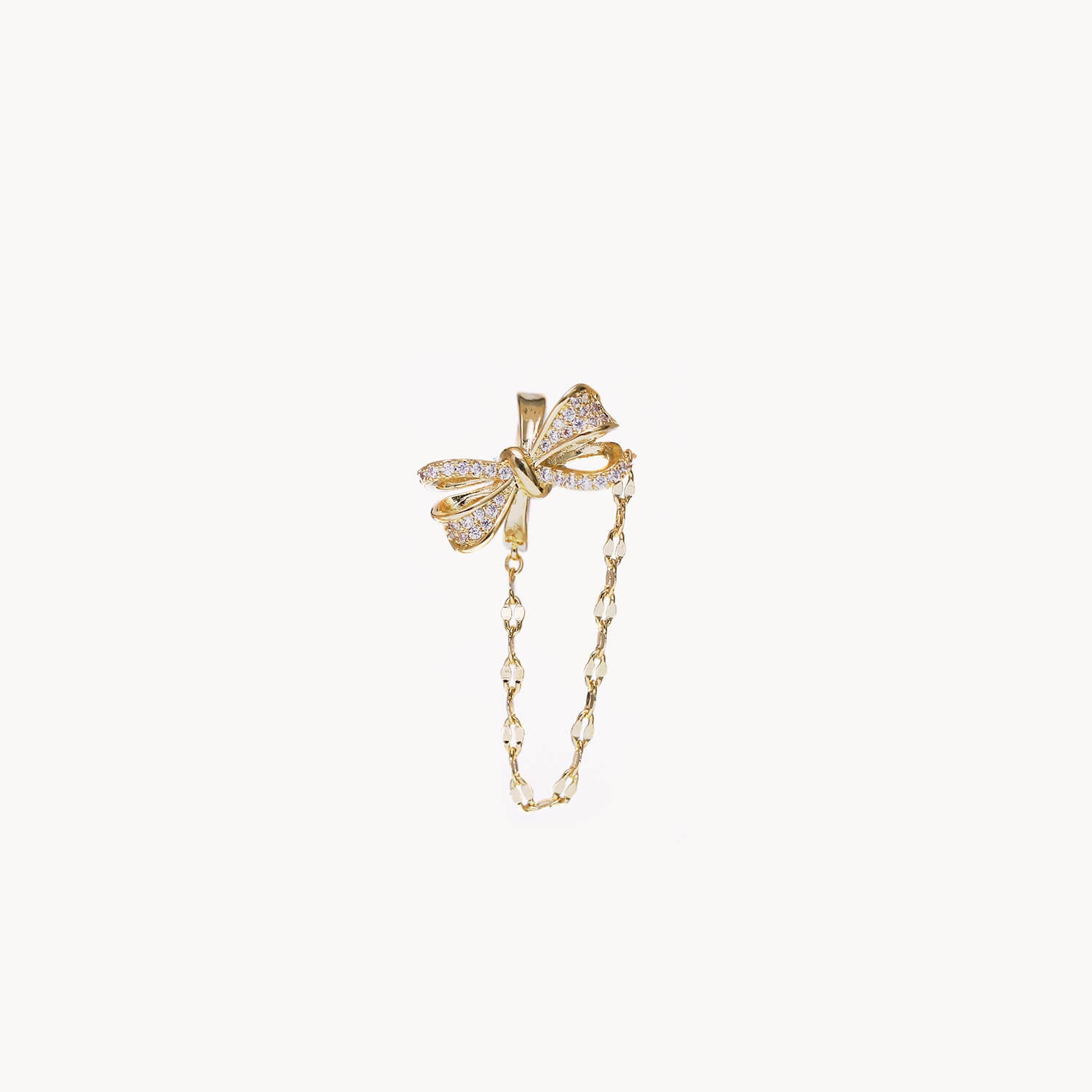 Exquisite Gold-Plated Bow Diamond Earrings