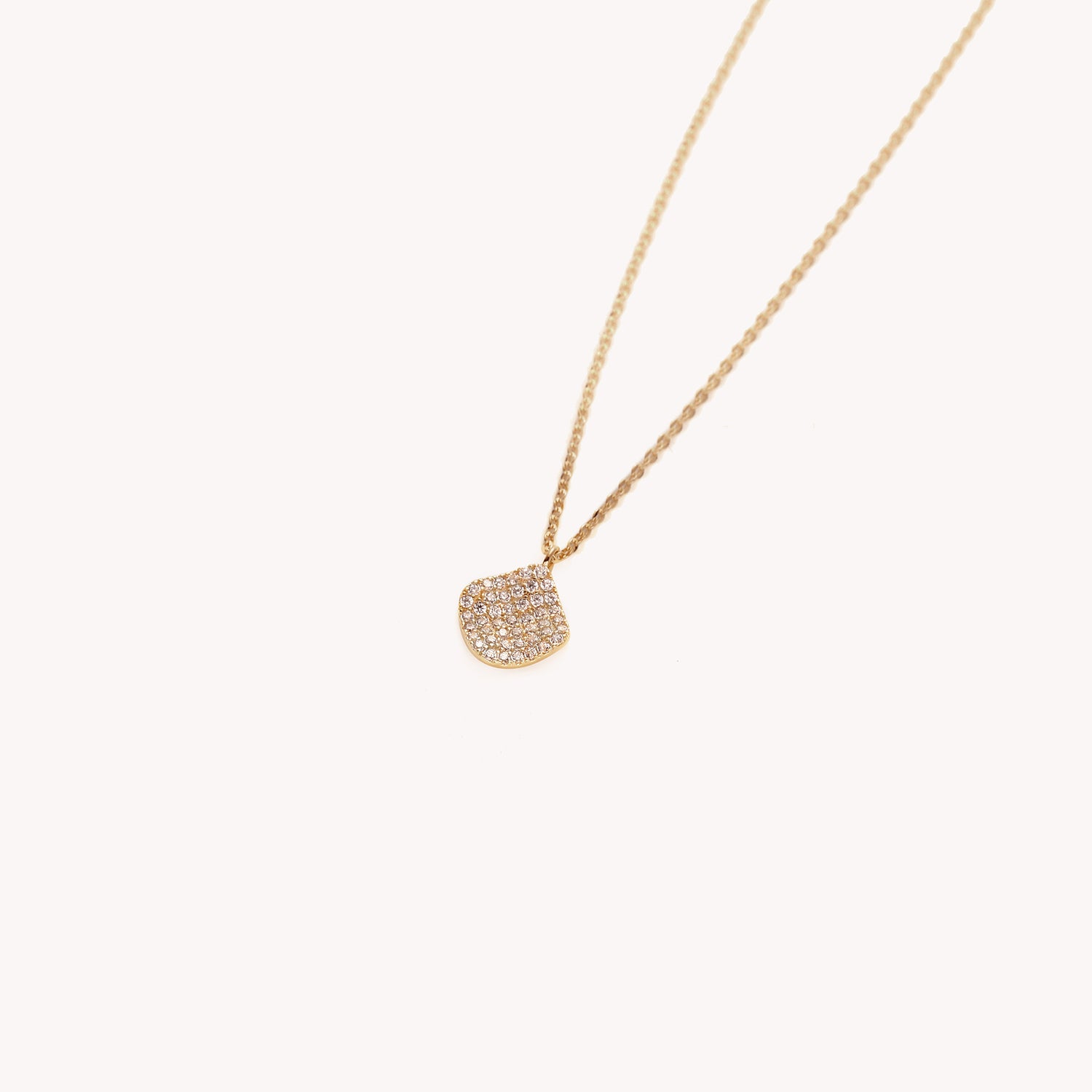 Geometric Diamond Pendant Necklace with Zirconium