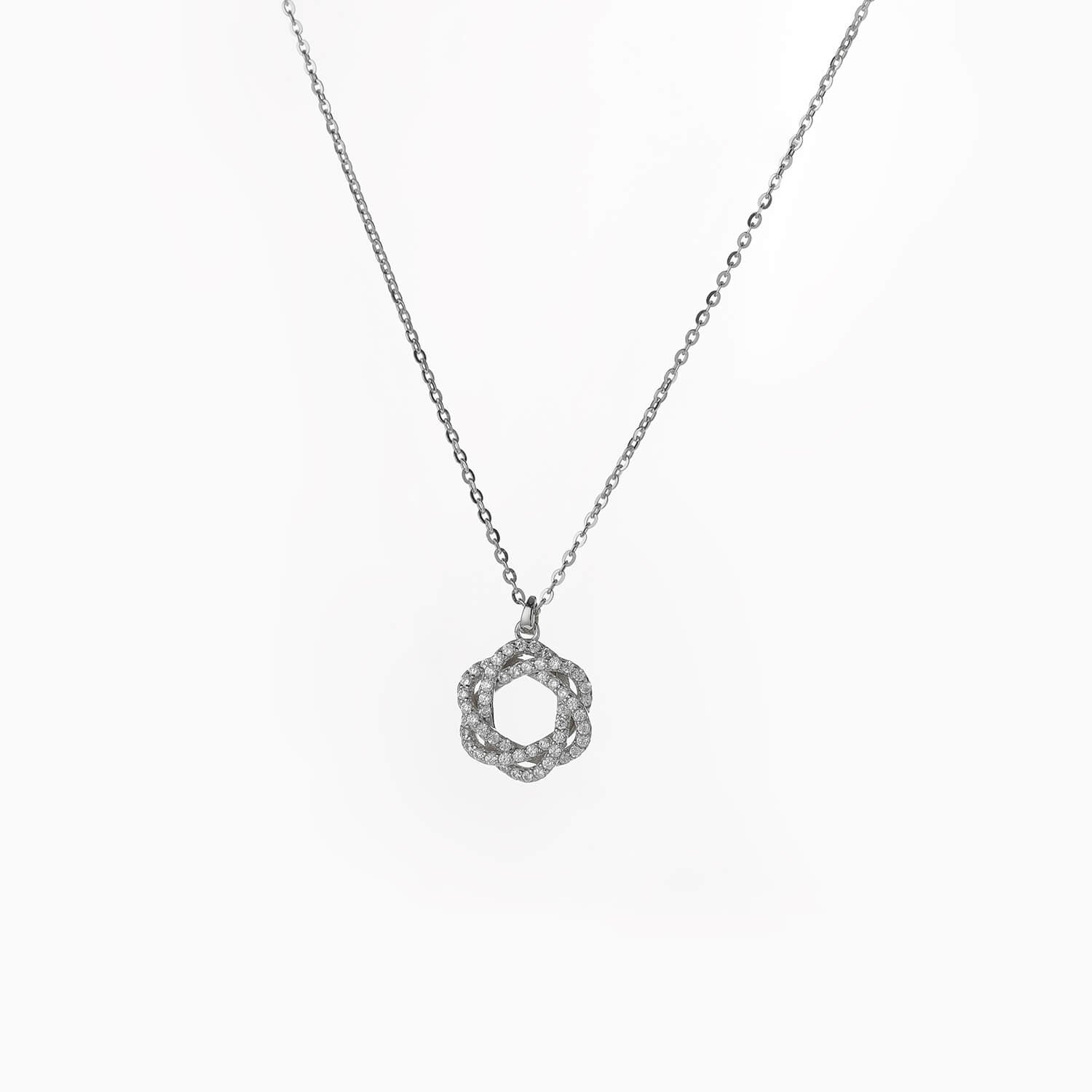 S925 Silver Lucky ring zirconium Necklace