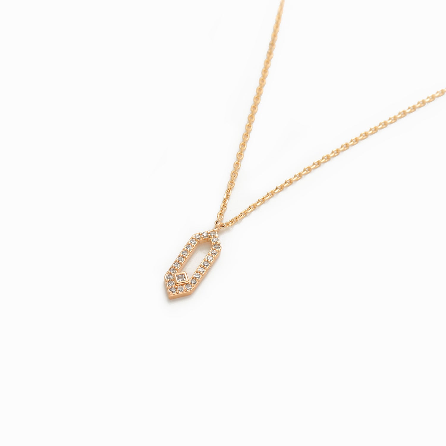 S925 silver geometric Pendant with zirconium Necklace