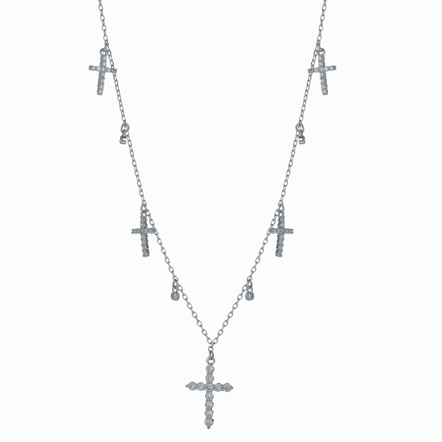 Classic Simple 18K Gold Cross Zirconium Necklace