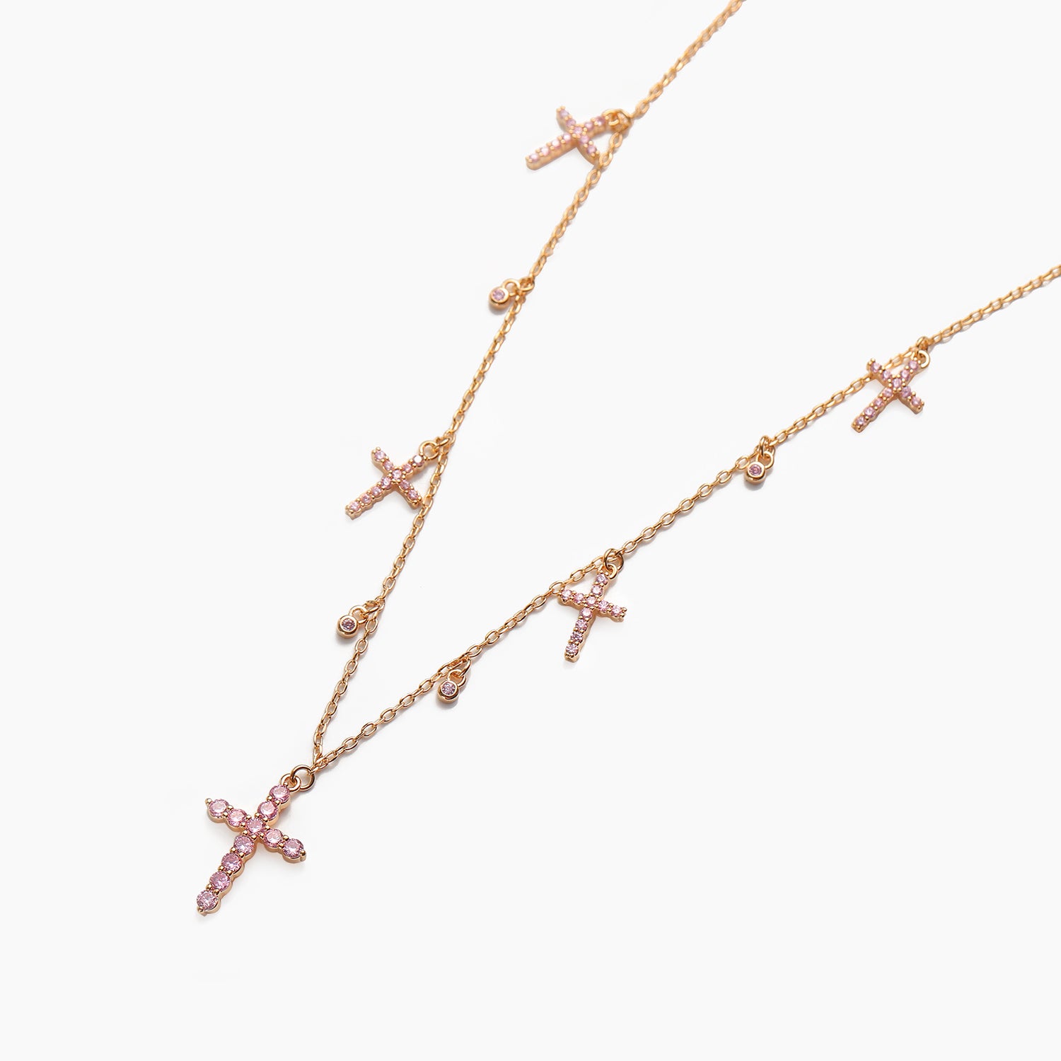 Classic Simple 18K Gold Cross Zirconium Necklace